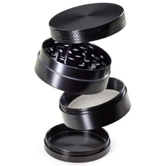 4-in-1 Herb Grinder with Pollen Scraper, Premium Zinc Alloy Crusher
