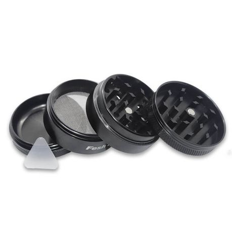 4-in-1 Herb Grinder with Pollen Scraper, Premium Zinc Alloy Crusher
