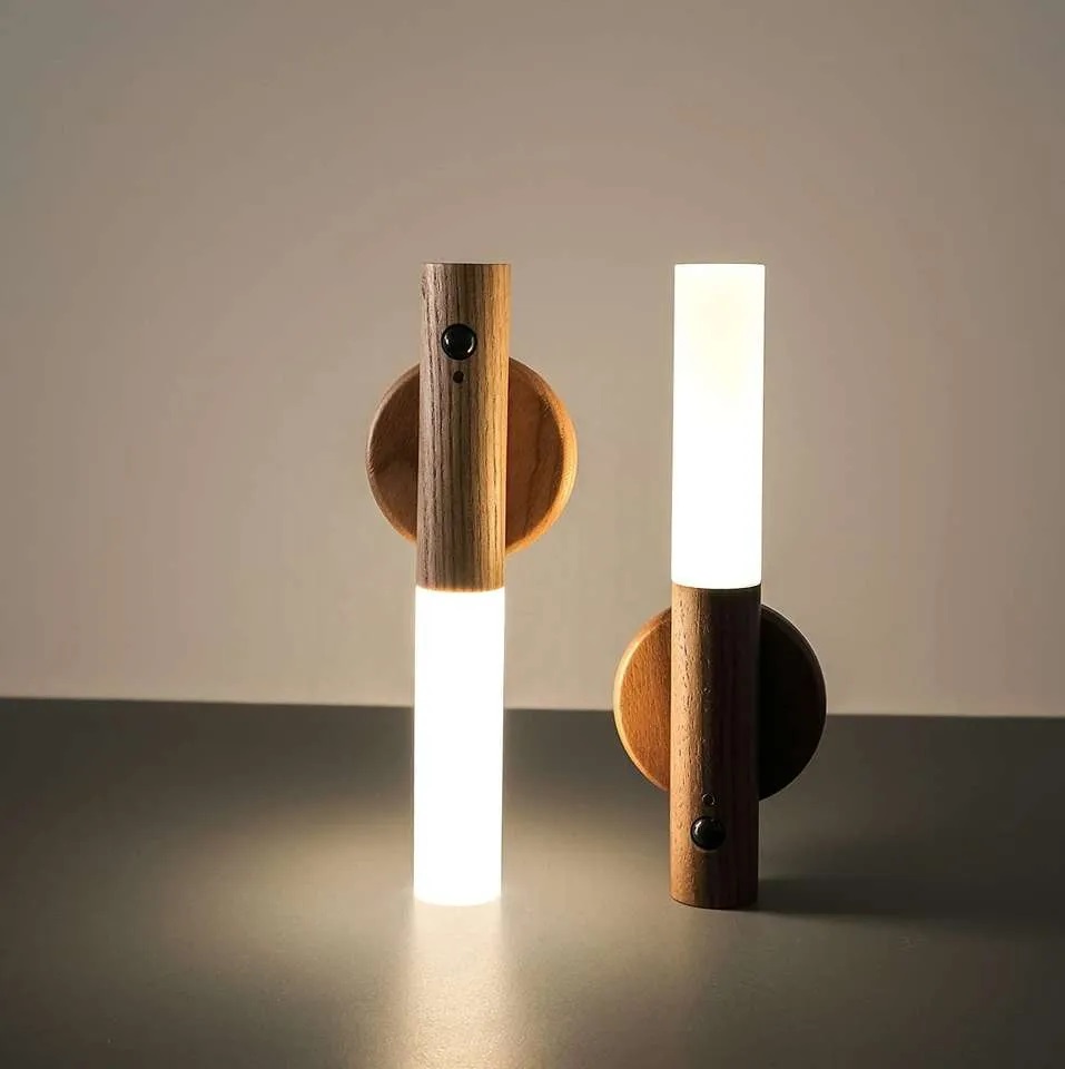 Wood Rechargeable Sensor Night Lamp