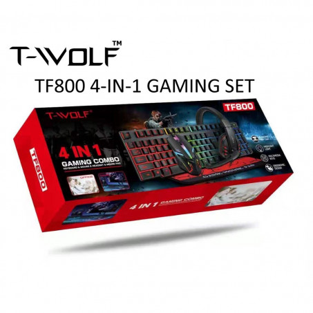 T-WOLF TF800 4 In 1 Gaming Keyboard Set