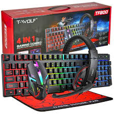 T-WOLF TF800 4 In 1 Gaming Keyboard Set