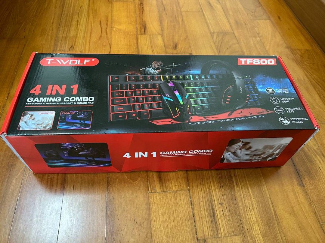 T-WOLF TF800 4 In 1 Gaming Keyboard Set