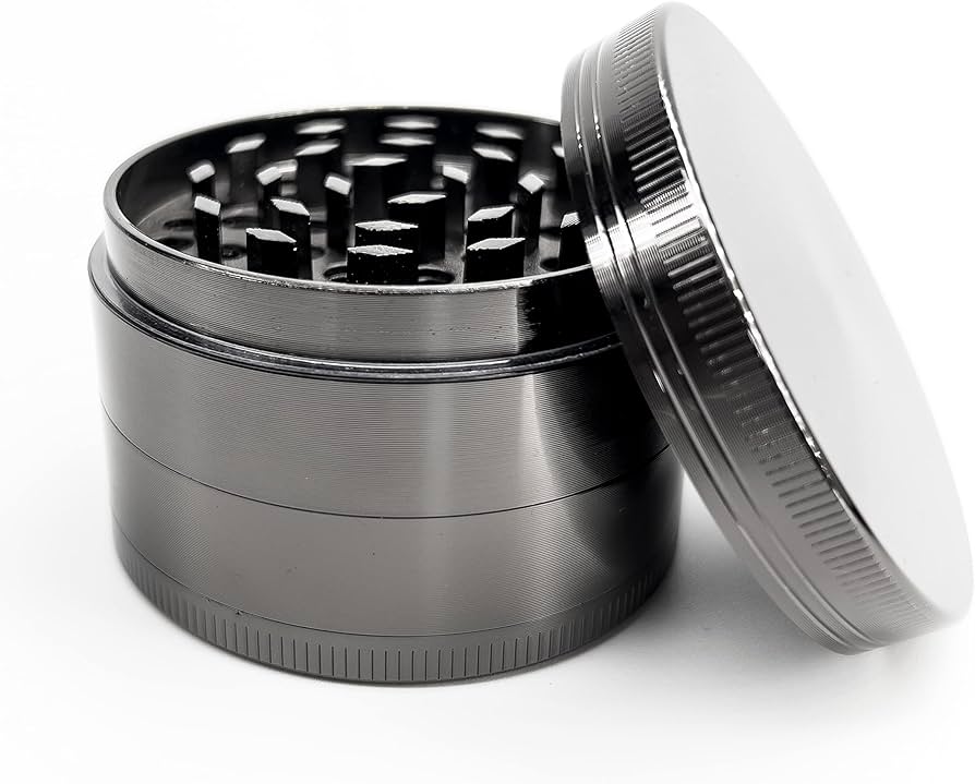 4-in-1 Herb Grinder with Pollen Scraper, Premium Zinc Alloy Crusher